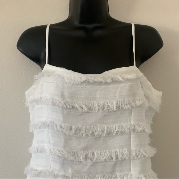 Princess Polly Molina White Ruffle Fringe Detail Mini Dress - Picture 6 of 13